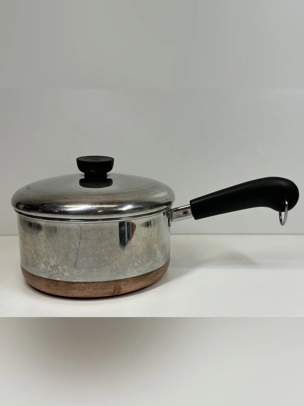 Revere Ware 1801  2 Qt. Sauce Pan/Pot Copper Clad Clinton, ILL USA & Lid Vtg